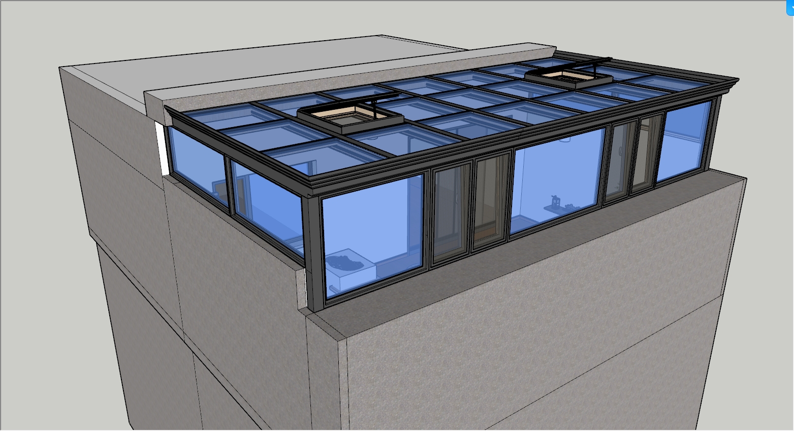 带天窗的全玻璃阳光房设计图2