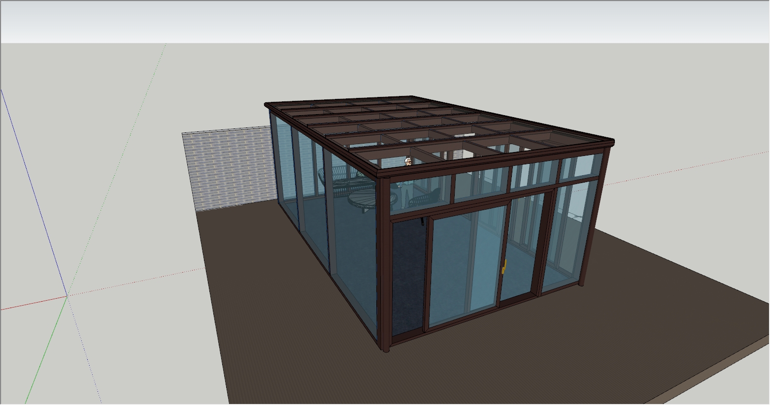 现代简约融合欧式元素风格的阳光房设计效果图