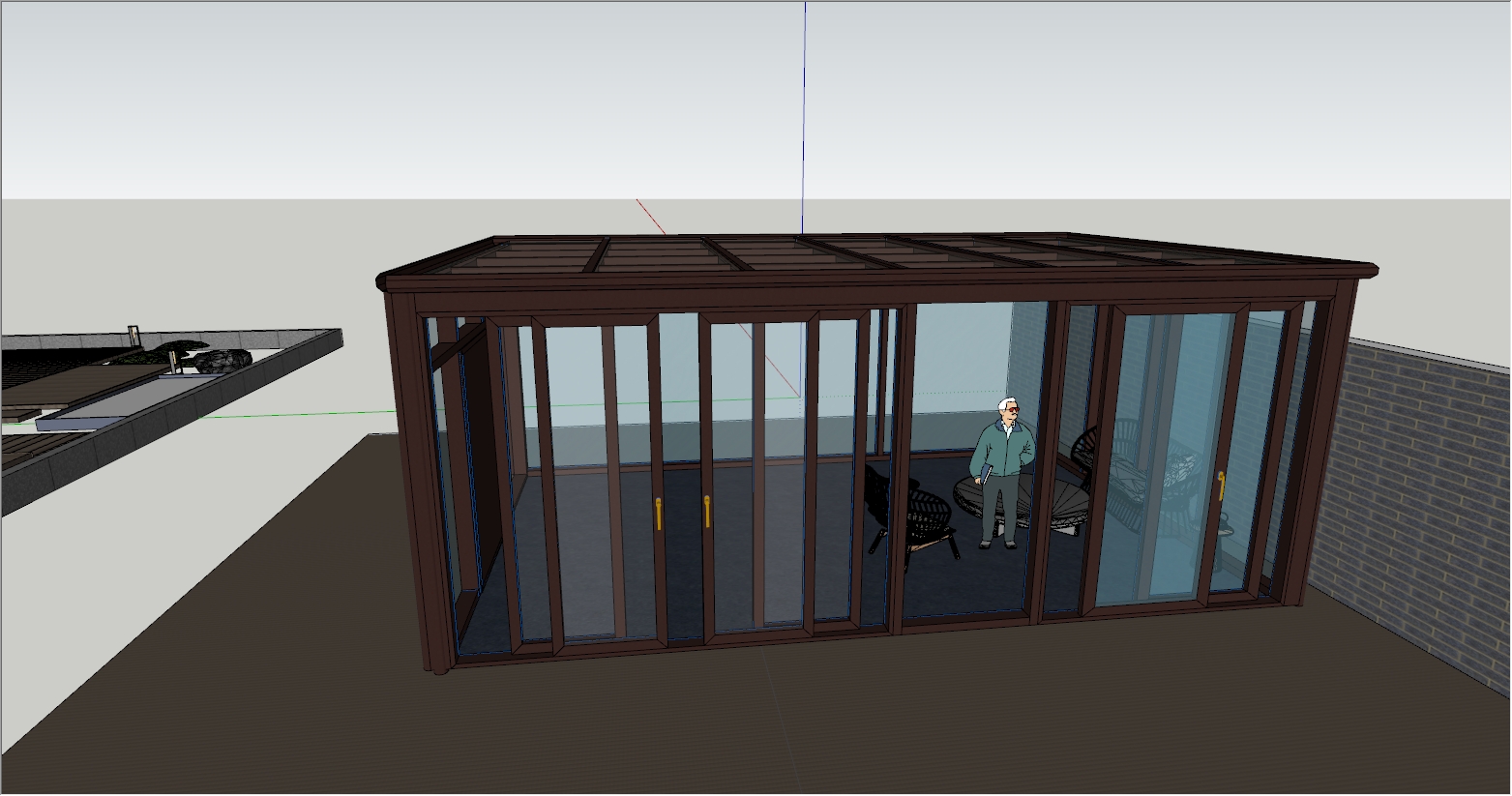 现代简约融合欧式元素风格的阳光房设计效果图