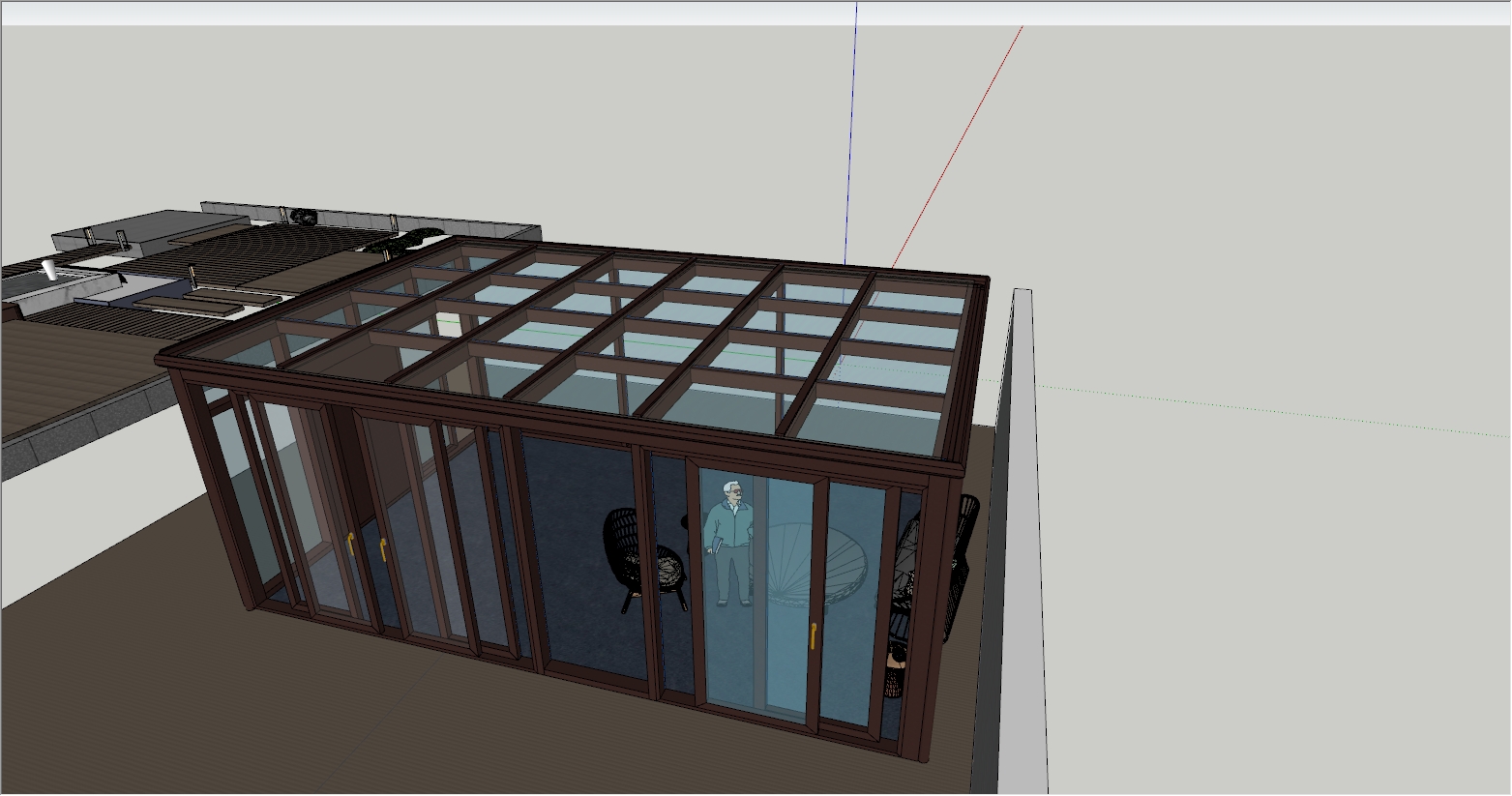 现代简约融合欧式元素风格的阳光房设计效果图