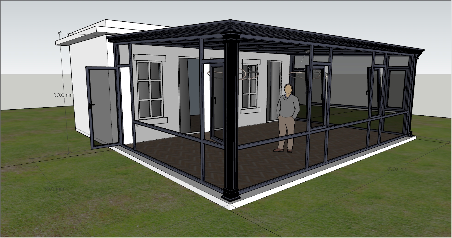 高端庭院阳光房SU设计效果图