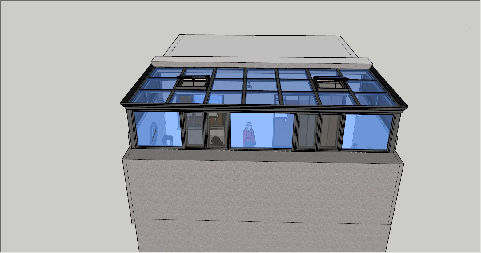 二楼露台阳光房SU设计图