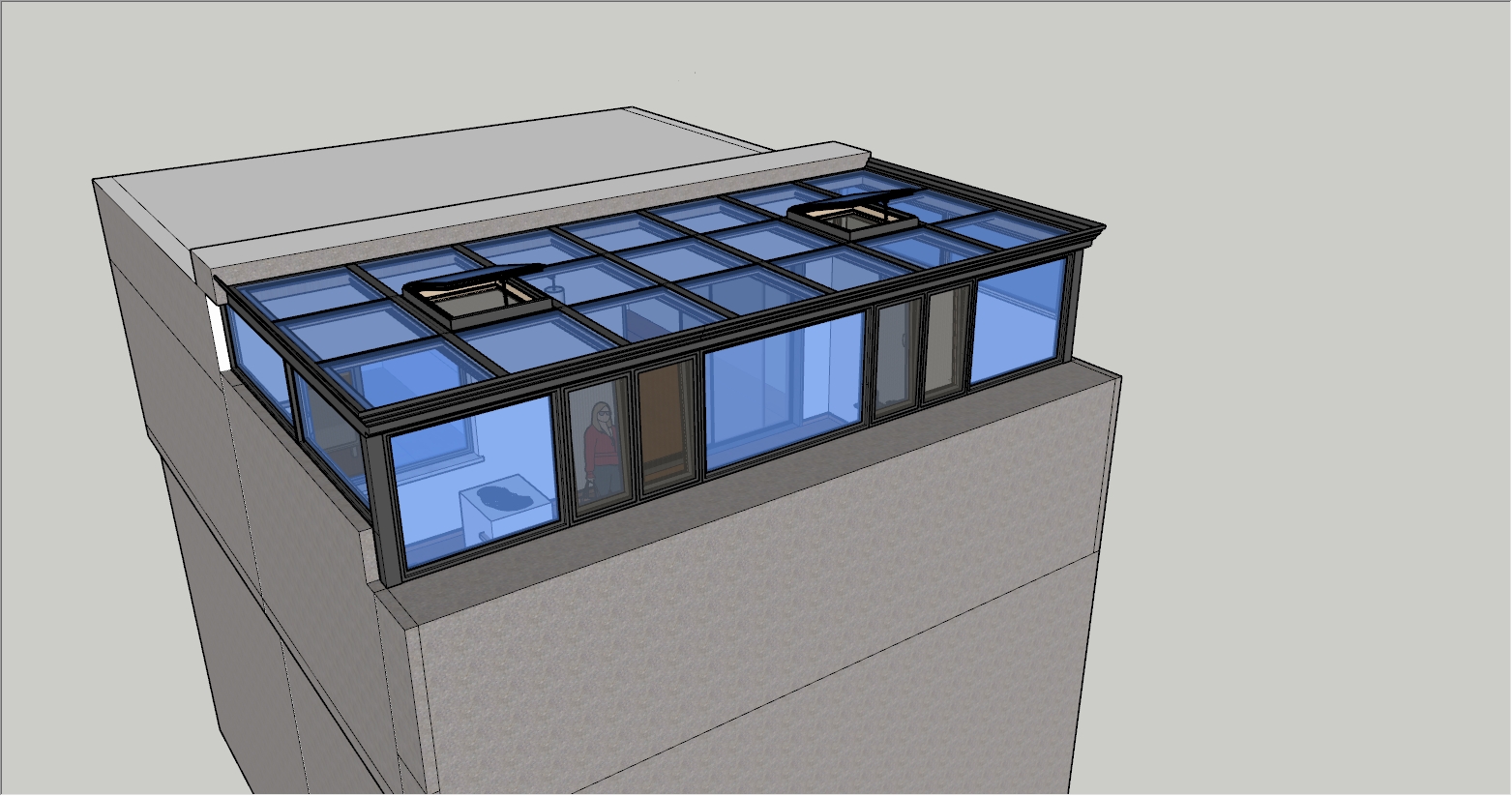 二楼露台阳光房SU设计图