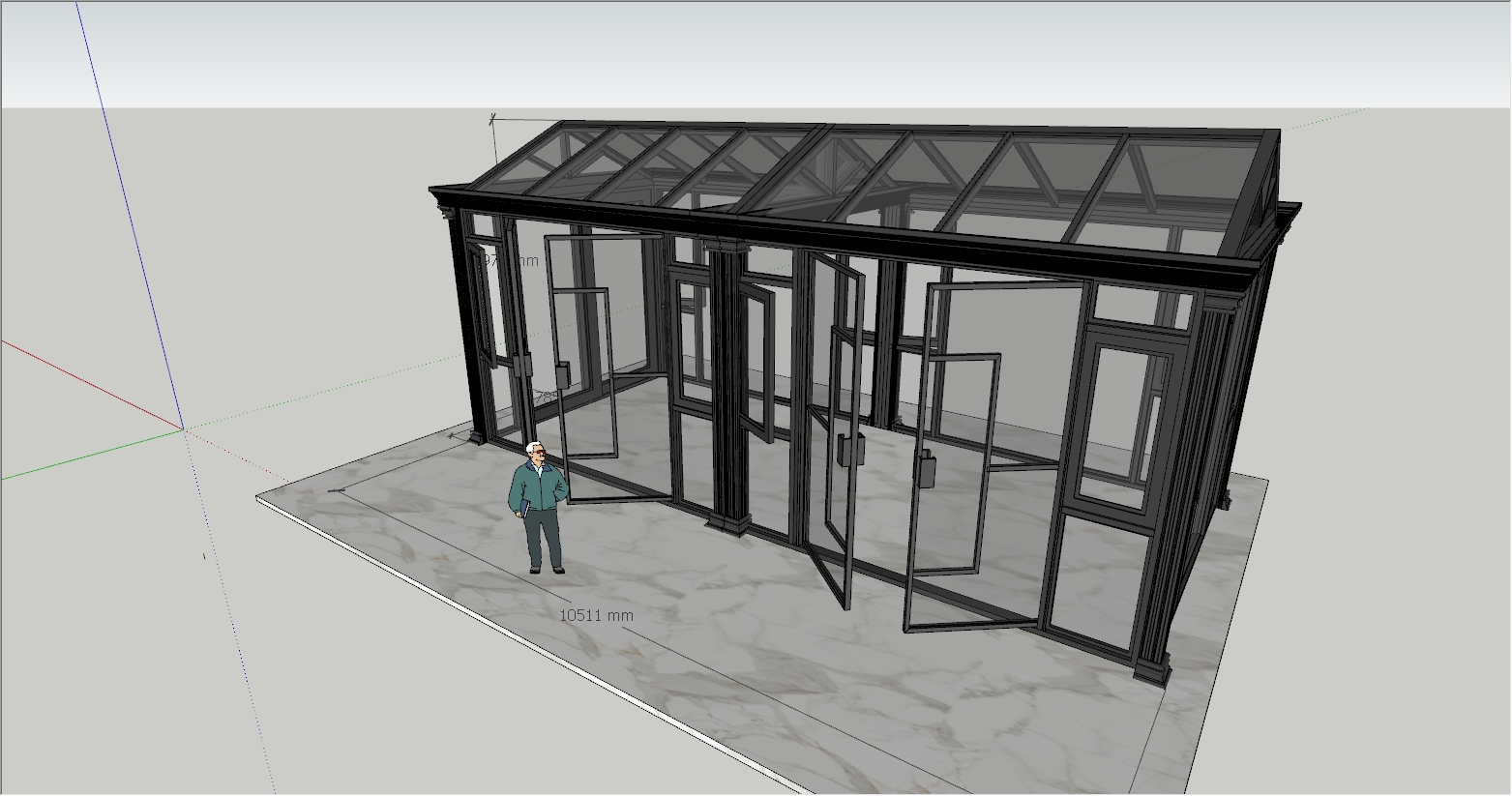大型欧式风格阳光房 SU 设计效果图