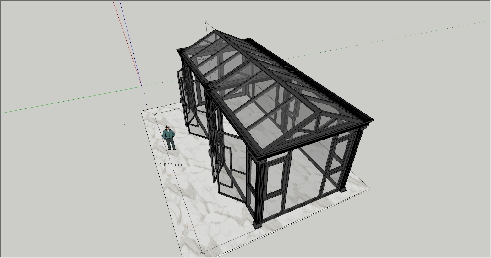 大型欧式风格阳光房 SU 设计效果图