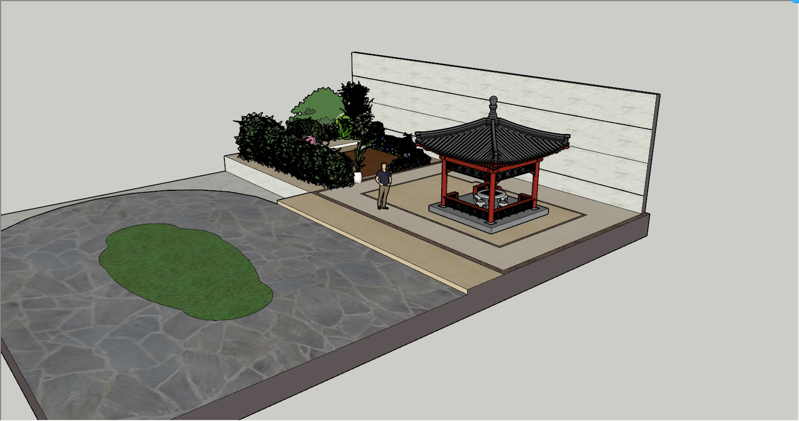 铝艺古建凉亭设计效果图