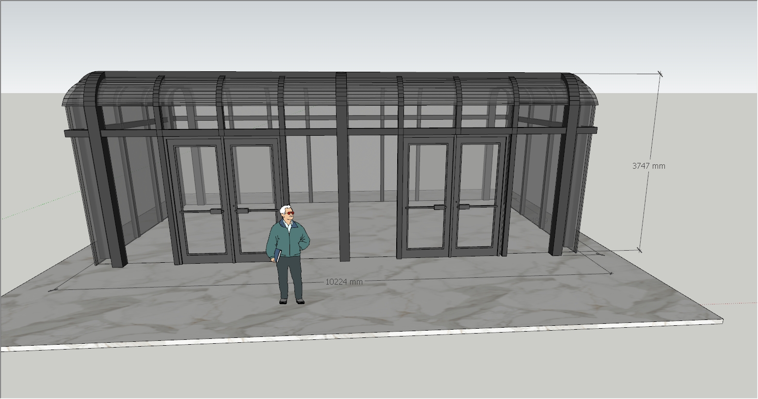 大型穹顶式阳光房SU设计效果图