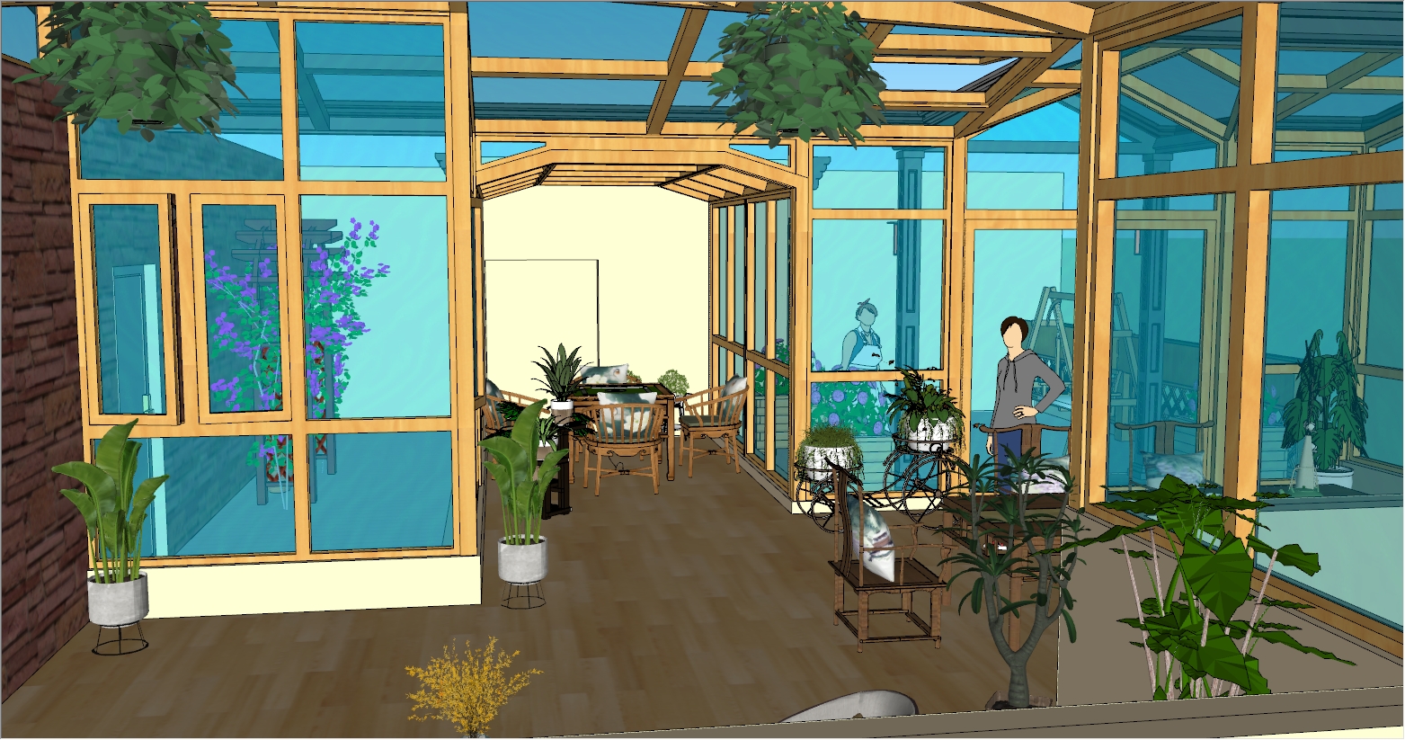 海南热带别墅屋顶花园阳光房