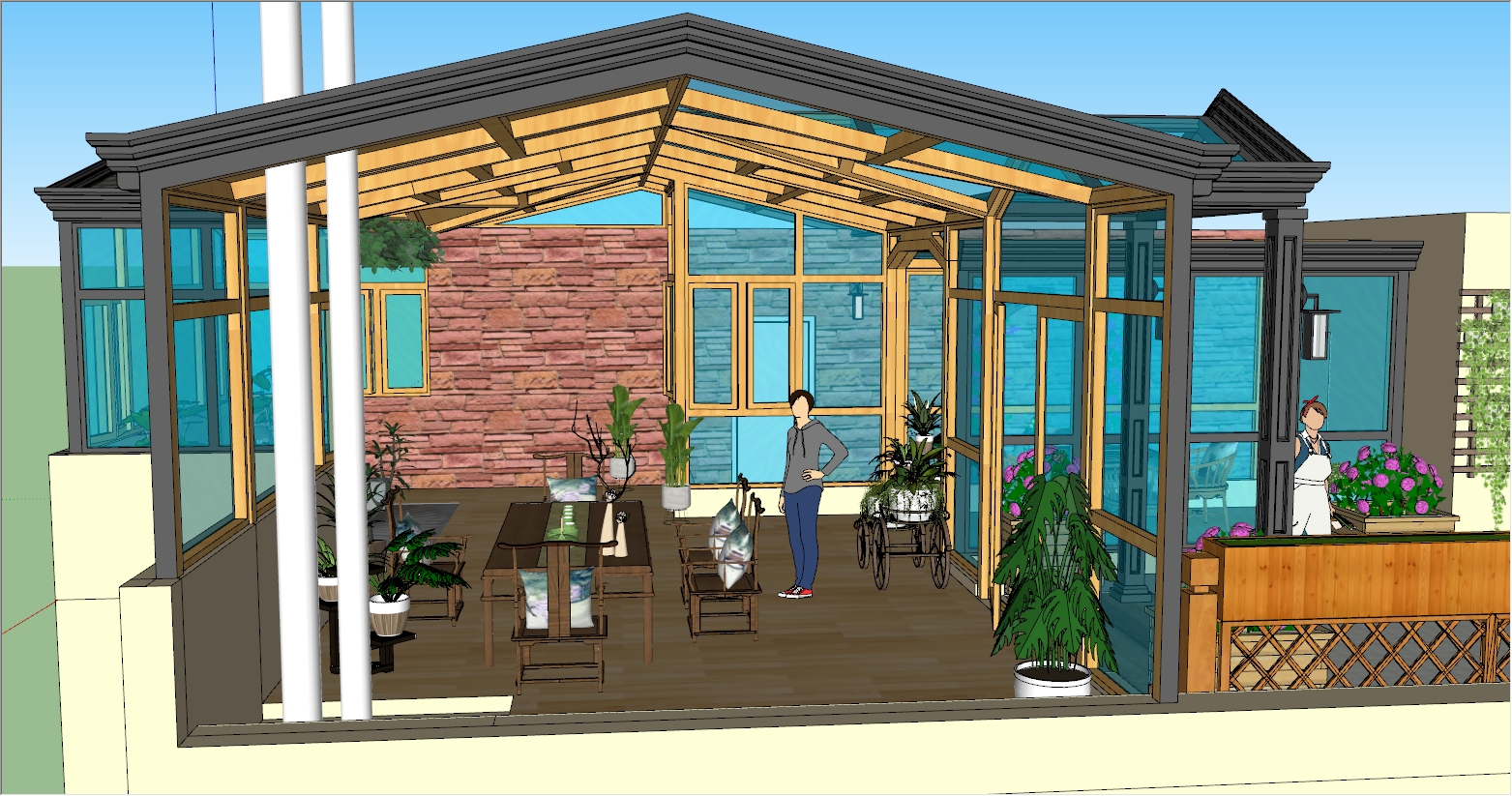 海南热带别墅屋顶花园阳光房