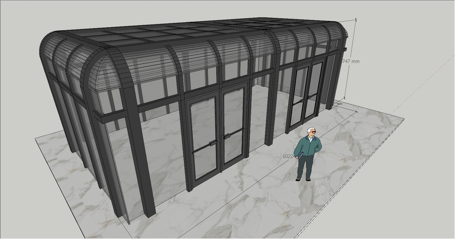 大型穹顶式阳光房SU设计效果图