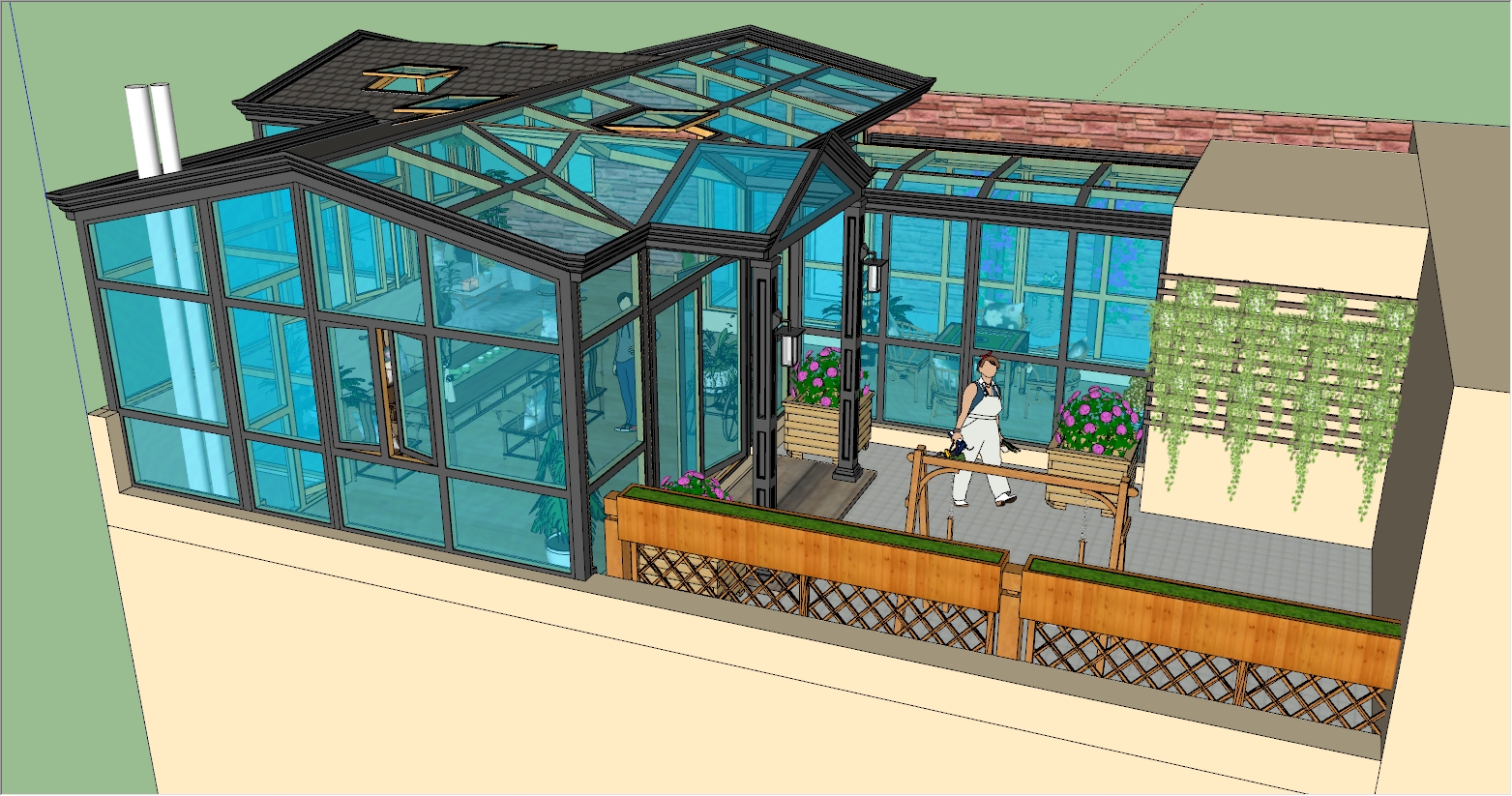 海南热带别墅屋顶花园阳光房