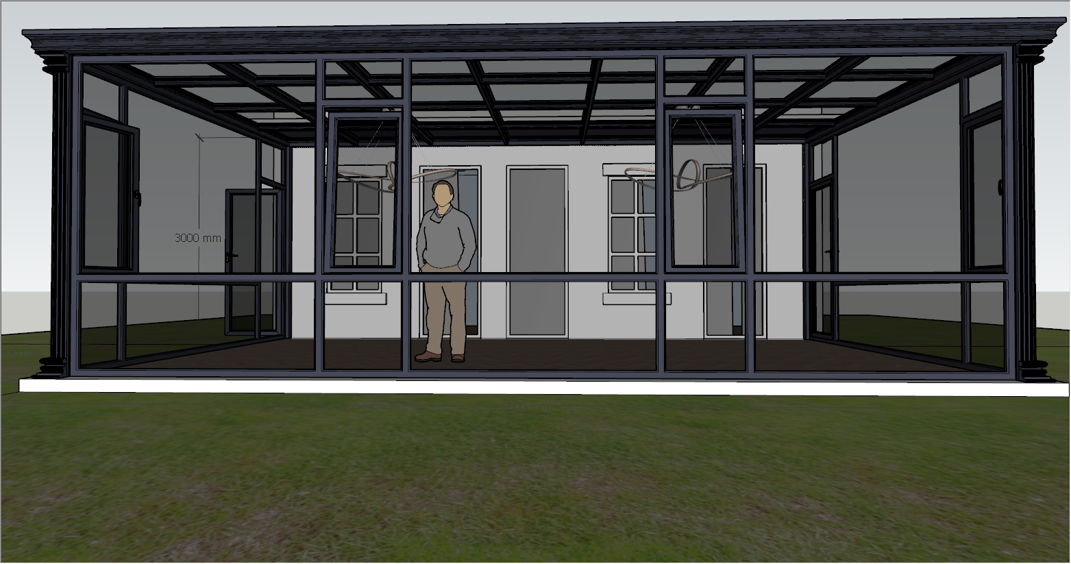 高端庭院阳光房SU设计效果图