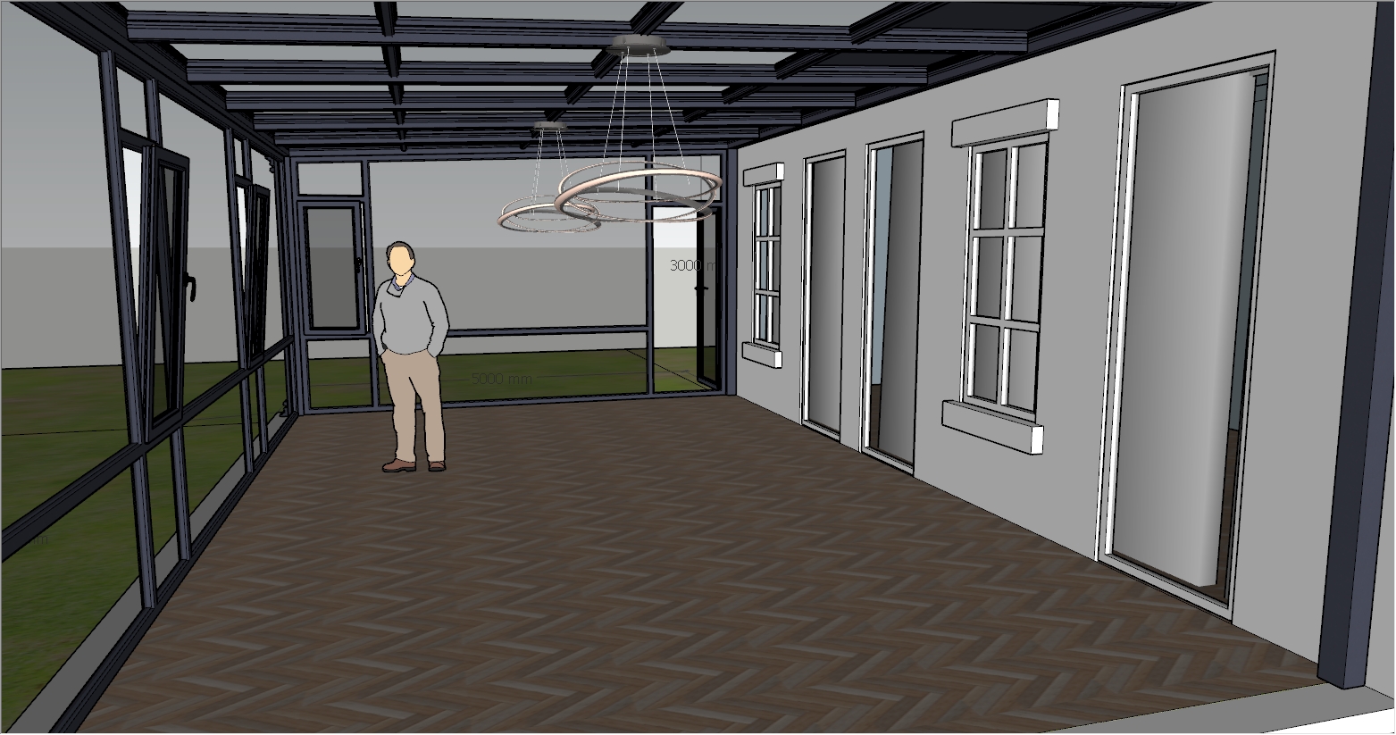 高端庭院阳光房SU设计效果图