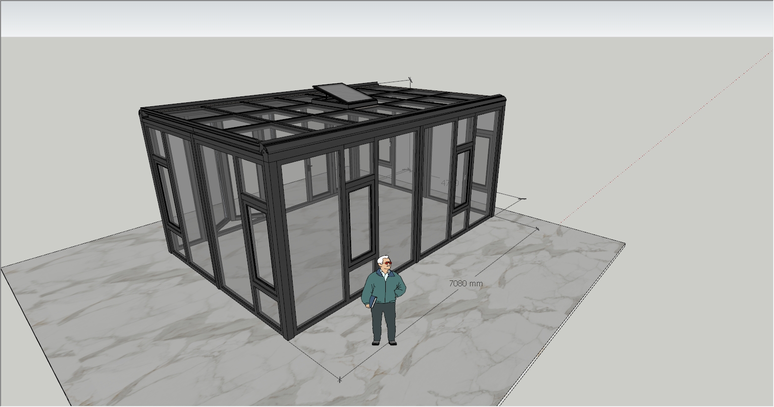高端带电动遮阳顶帘阳光房设计