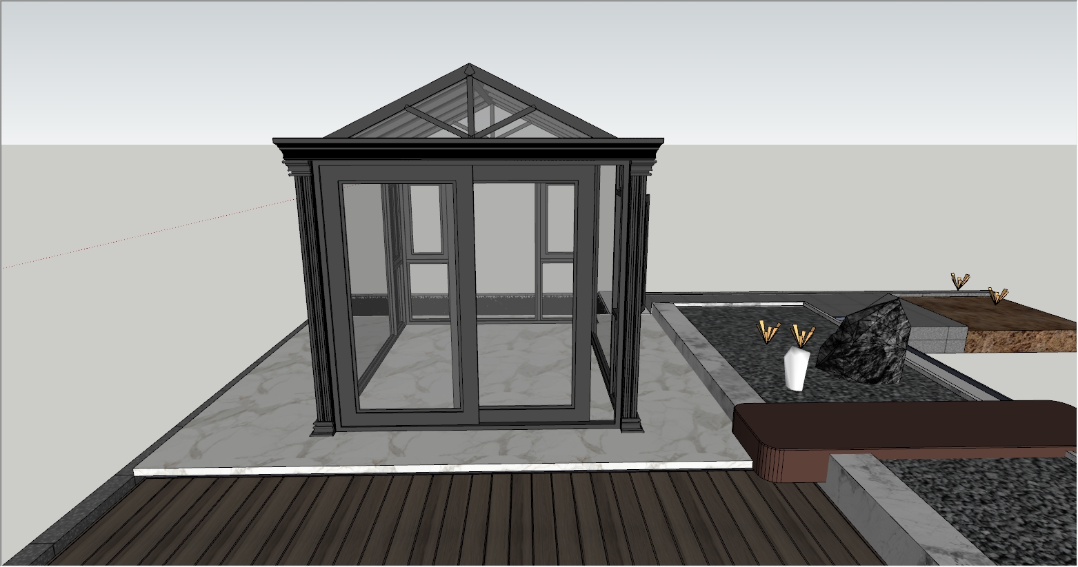 人字顶阳光房设计效果图
