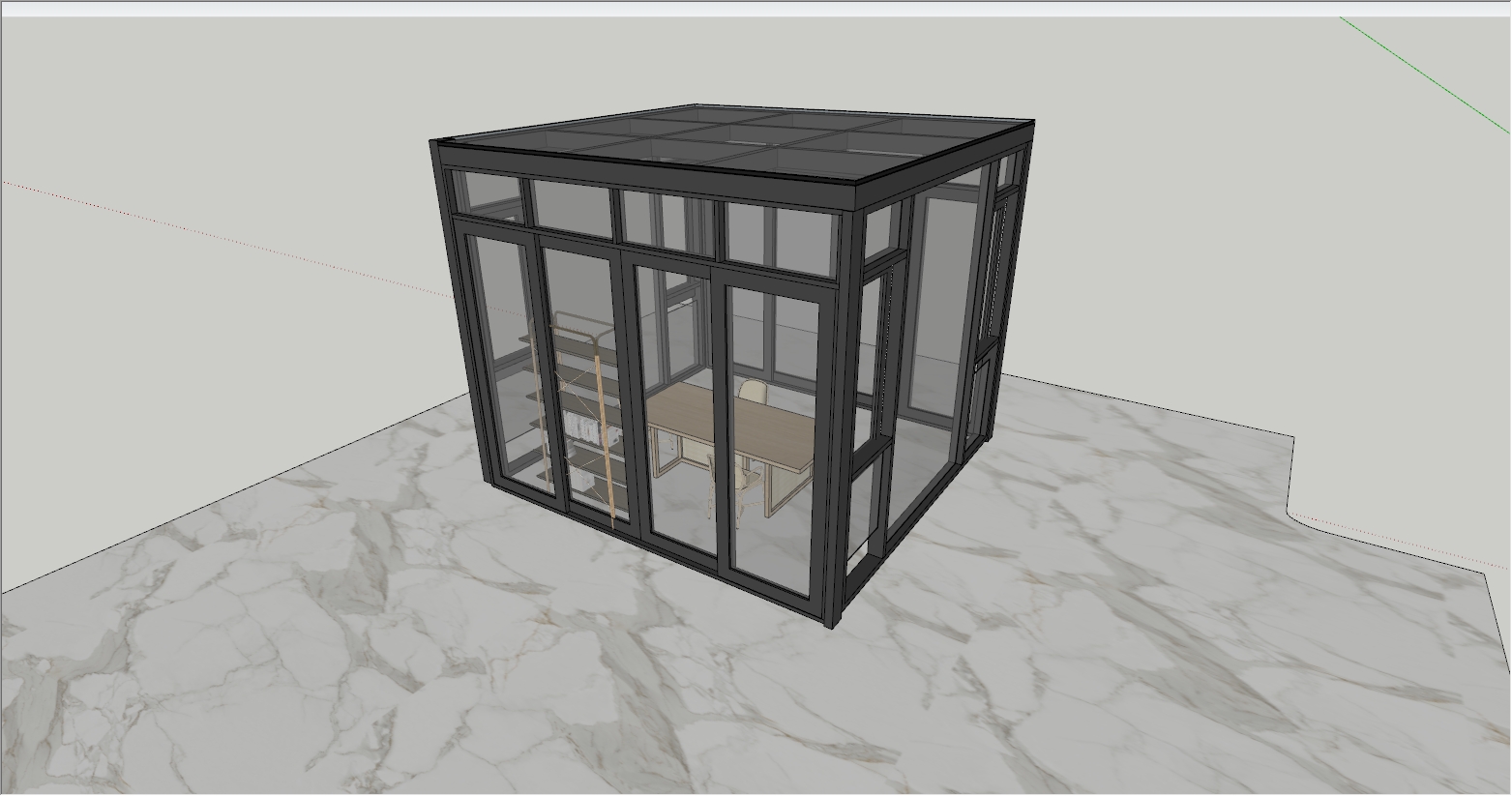 小型简约阳光房SU设计效果图