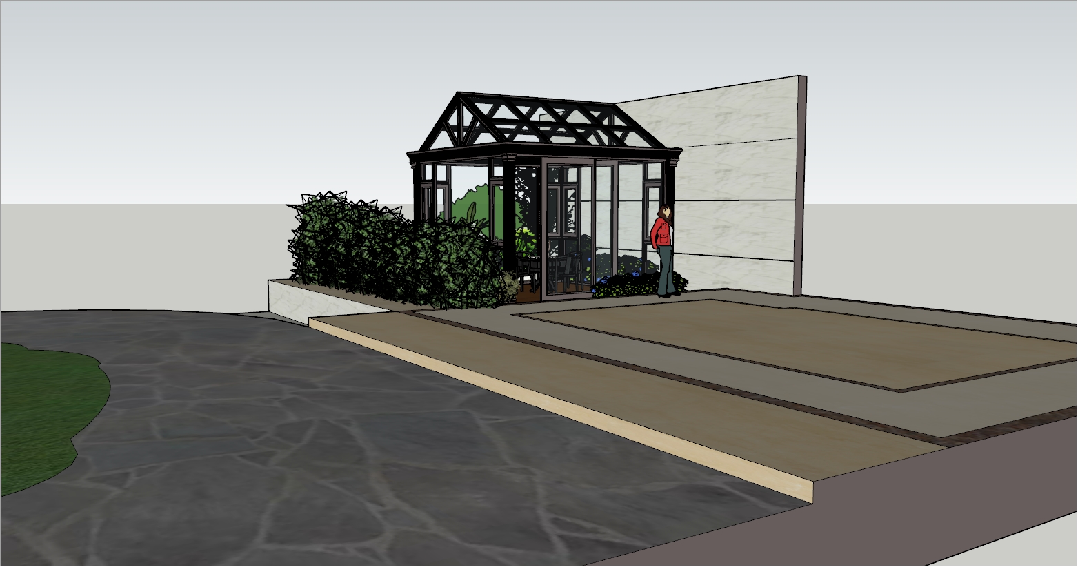 庭院里的麻将房SU设计图