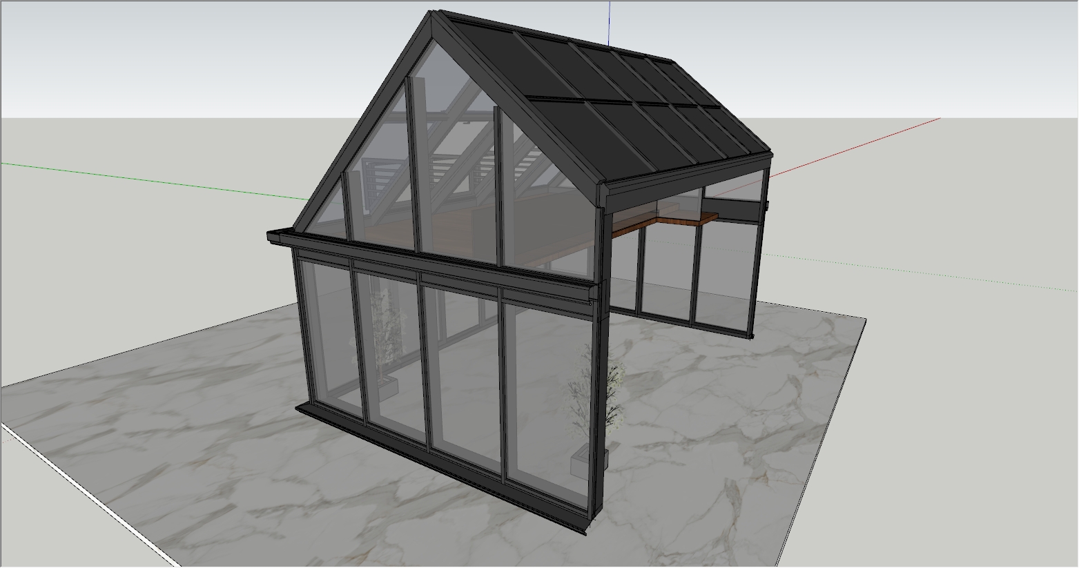 人字顶带天窗两层结构阳光房
