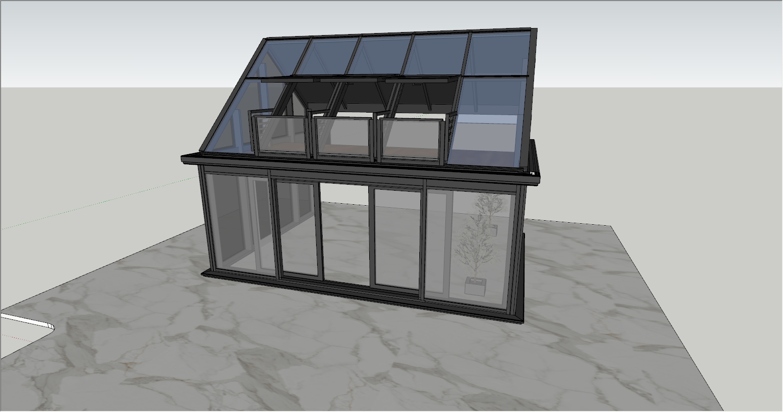 人字顶带天窗两层结构阳光房