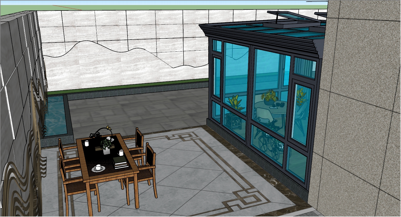 露台玻璃阳光房设计效果图