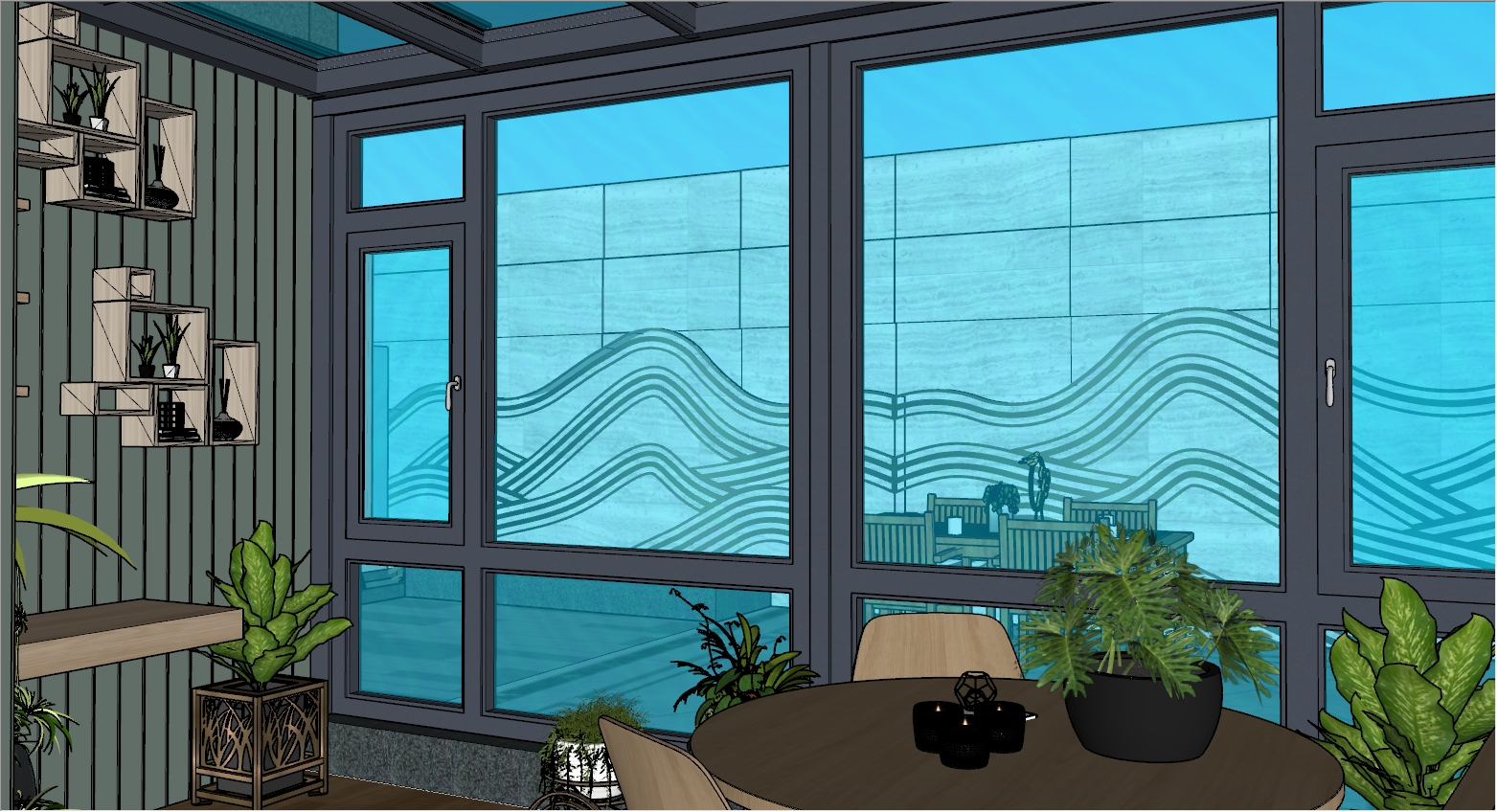 露台玻璃阳光房设计效果图