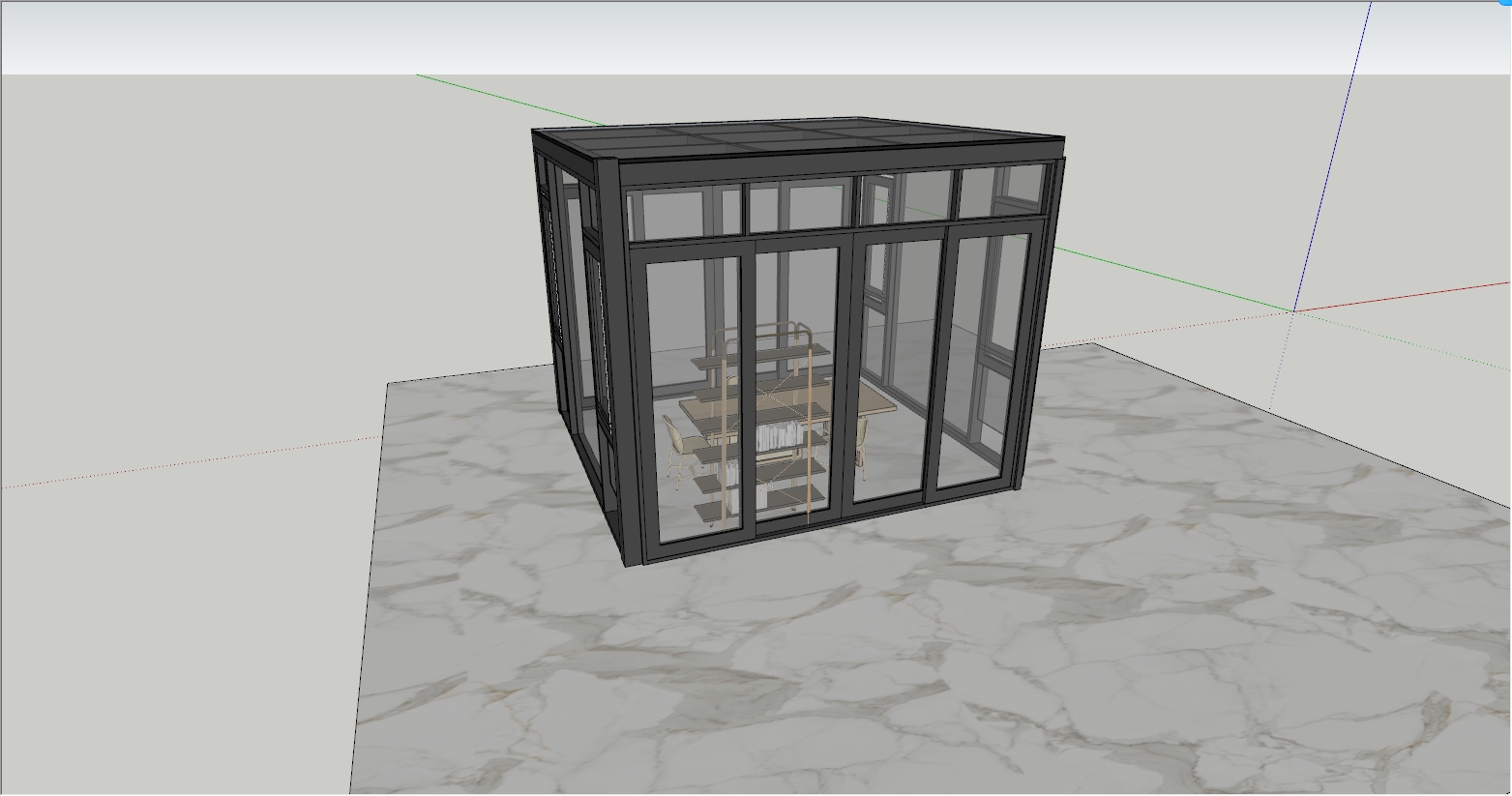 小型简约阳光房SU设计效果图