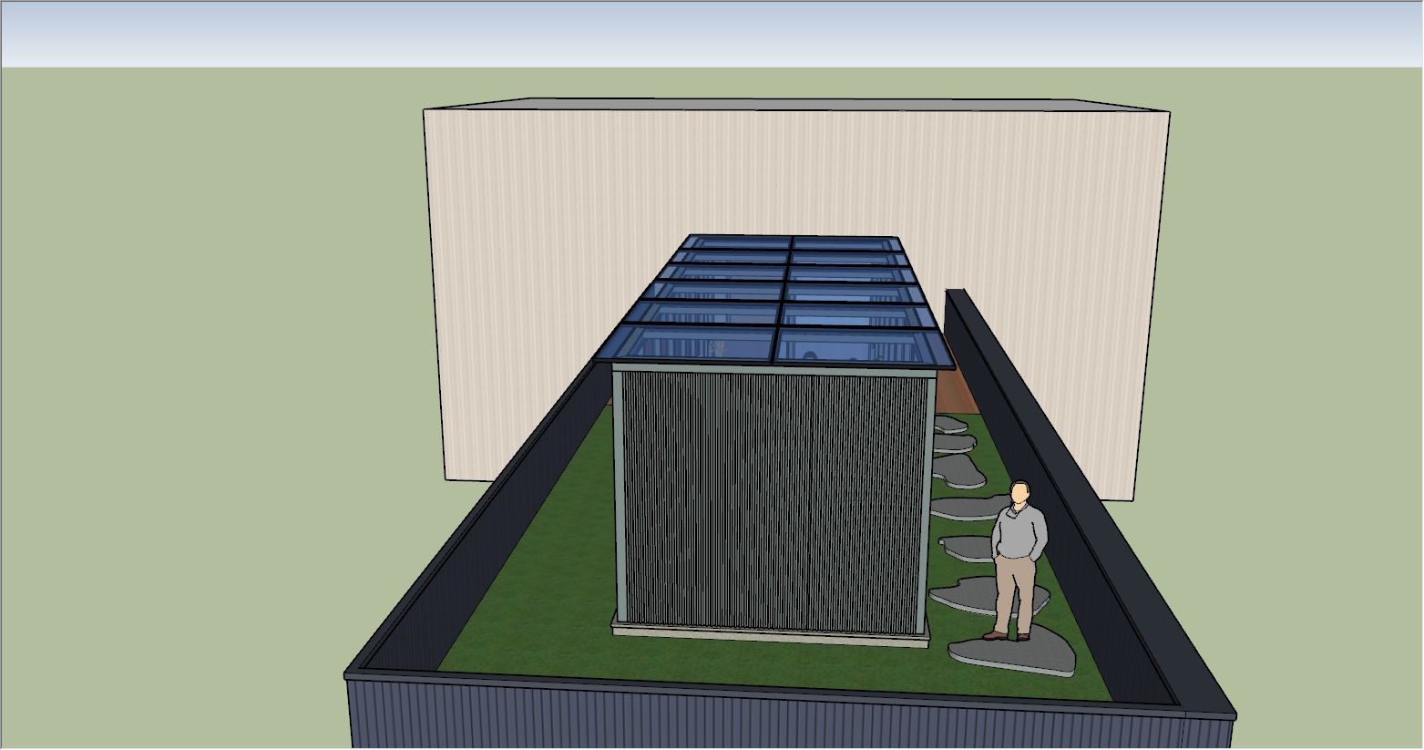 乡村自建民房二楼楼顶阳光房SU设计效果图