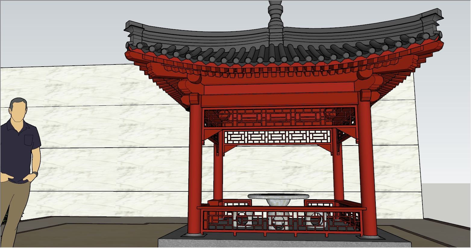 铝艺古建凉亭设计效果图