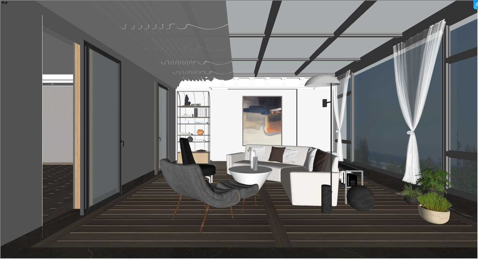 露台阳光房SU设计效果图
