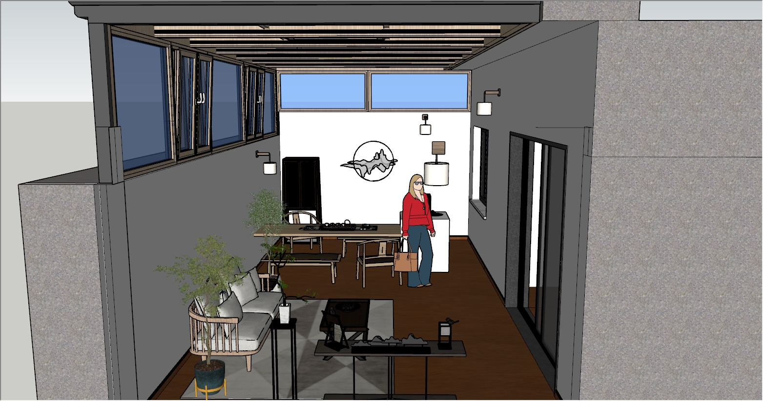 二楼露台阳光房SU设计图