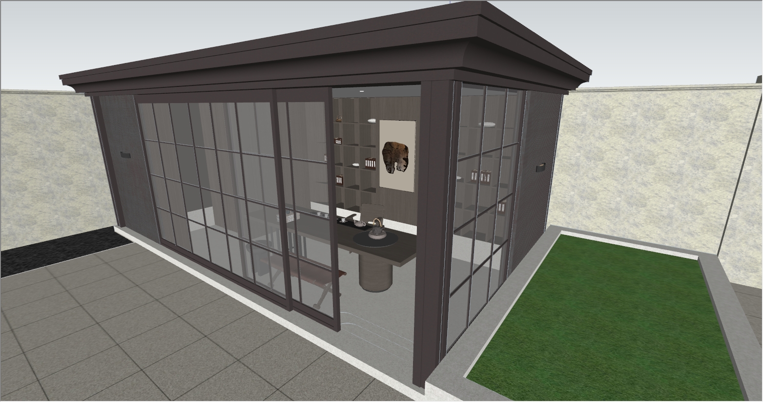 高端会所茶室设计SU效果图案例