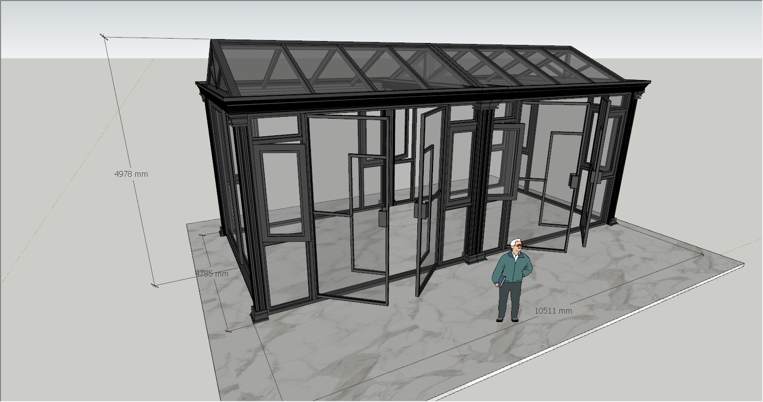 大型欧式风格阳光房 SU 设计效果图