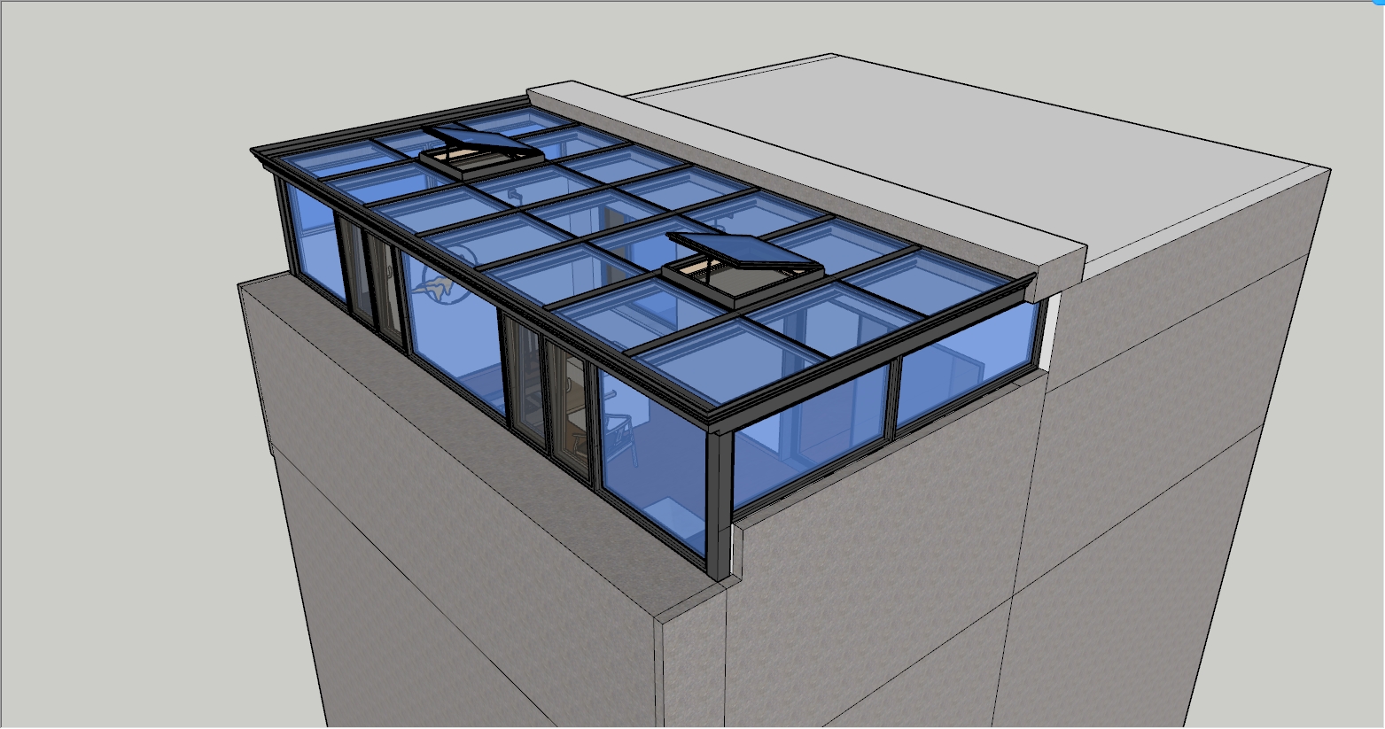 带天窗的全玻璃阳光房设计图3
