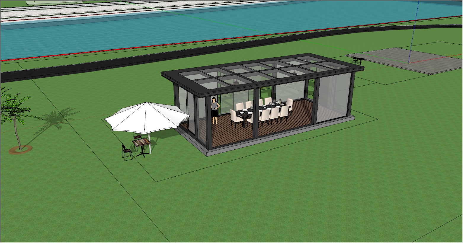 高级餐厅、会所、会客阳光房设计SU效果图