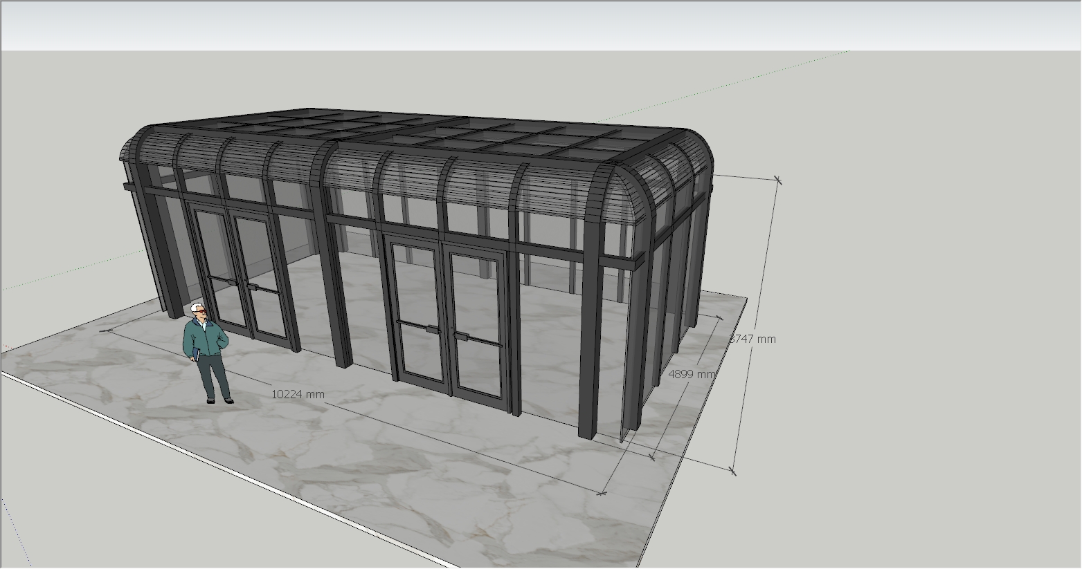 大型穹顶式阳光房SU设计效果图
