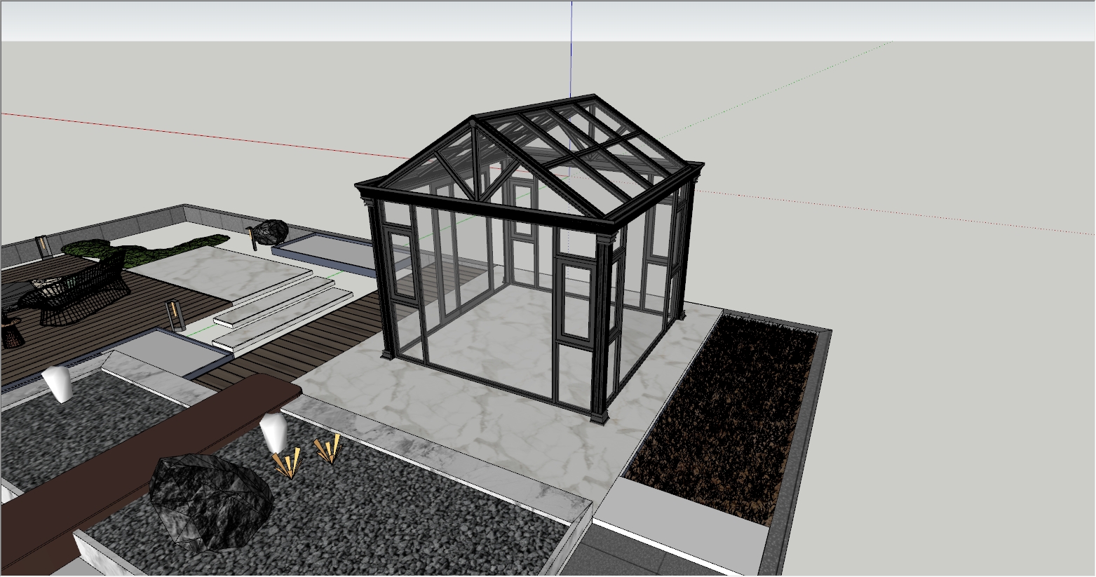 人字顶阳光房设计效果图