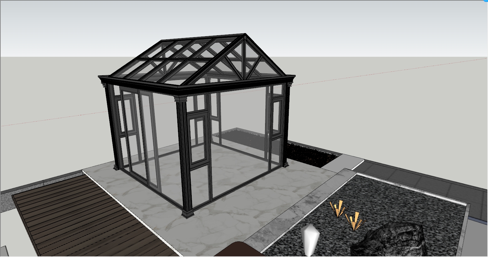 人字顶阳光房设计效果图
