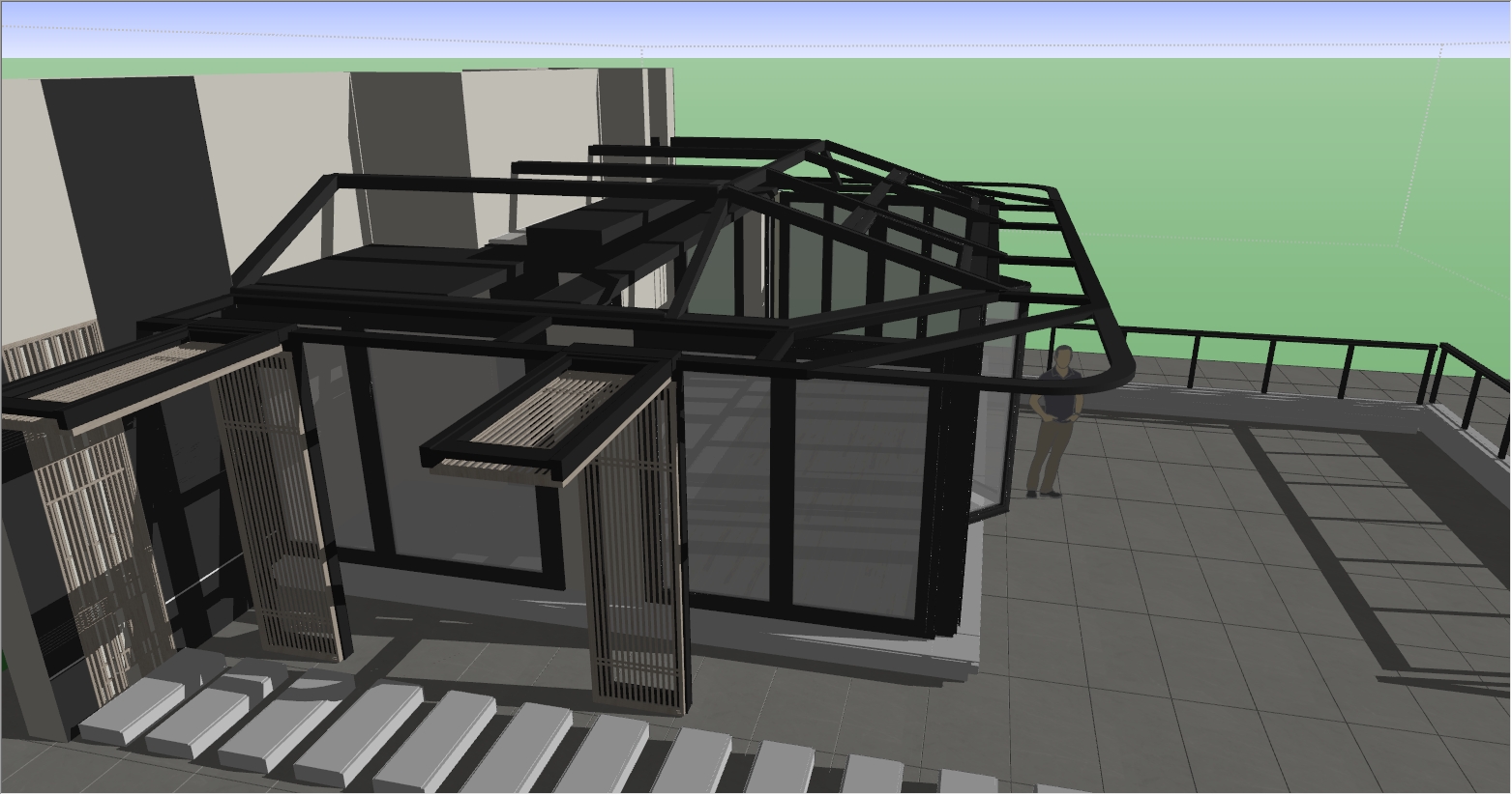 彰显品味与审美的露台阳光房SU设计效果图