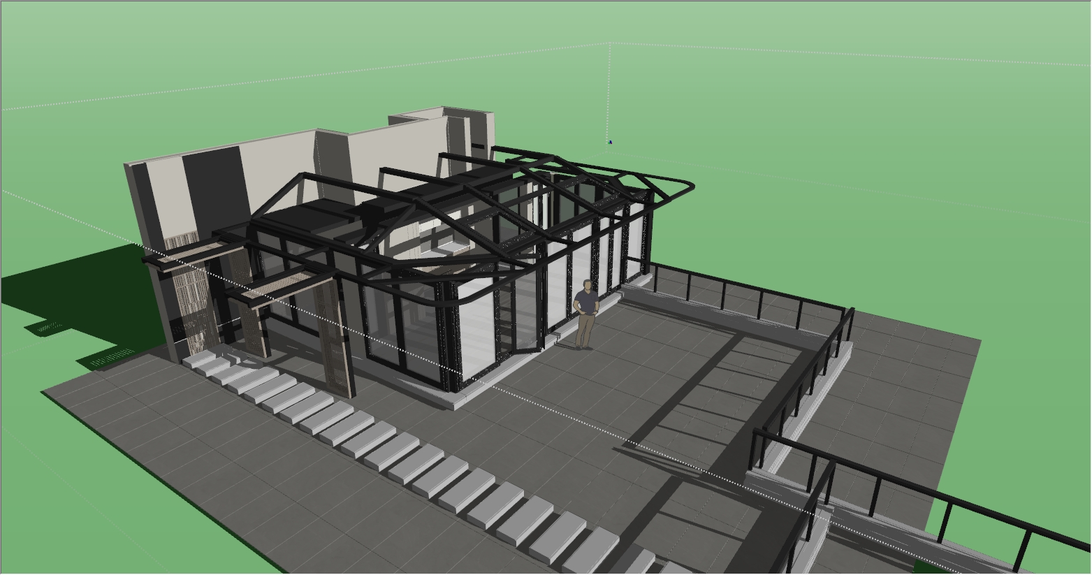 彰显品味与审美的露台阳光房SU设计效果图