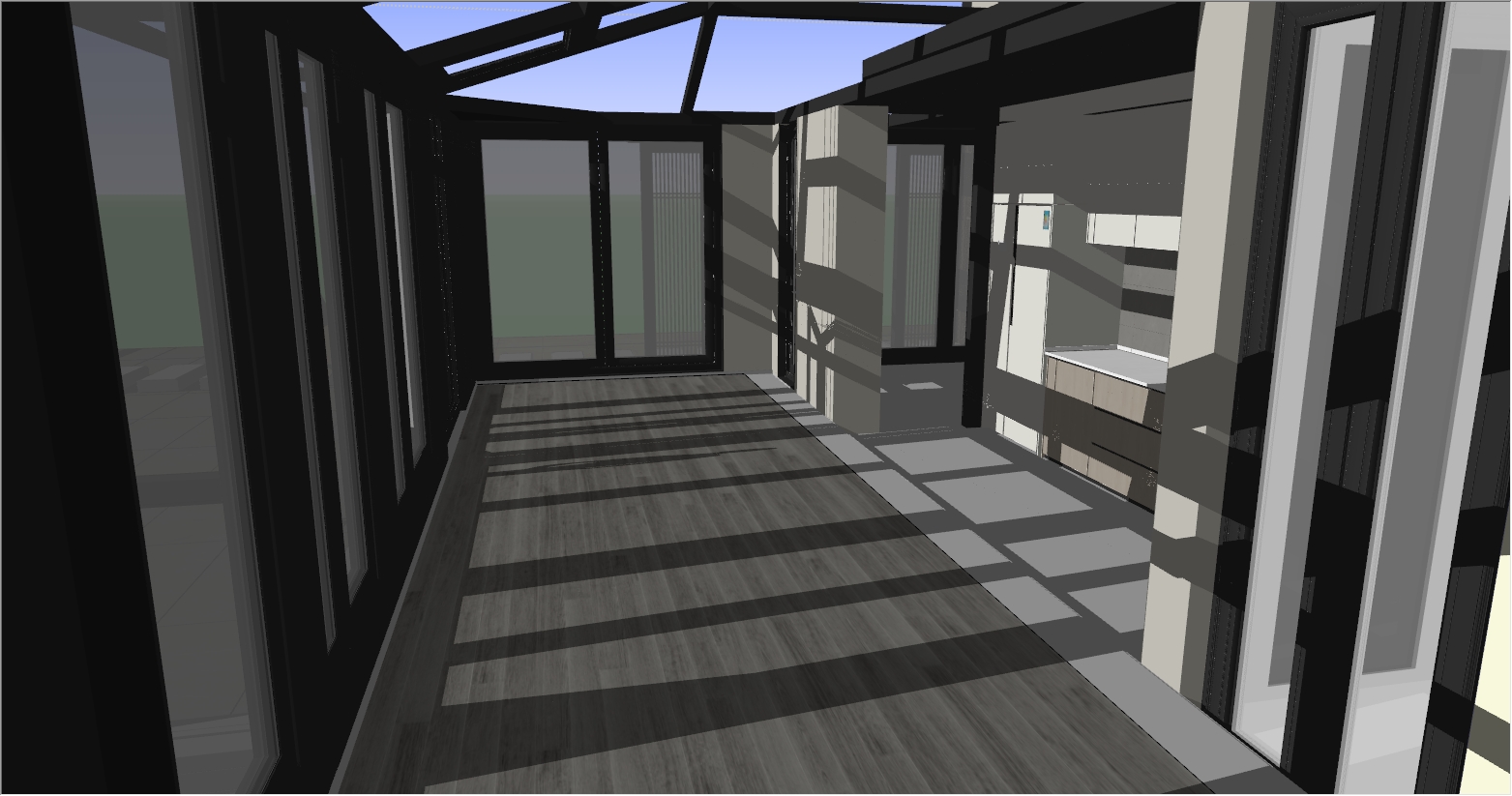 彰显品味与审美的露台阳光房SU设计效果图