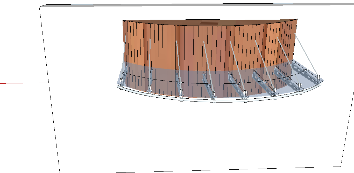 弧形吊拉式雨棚设计效果图